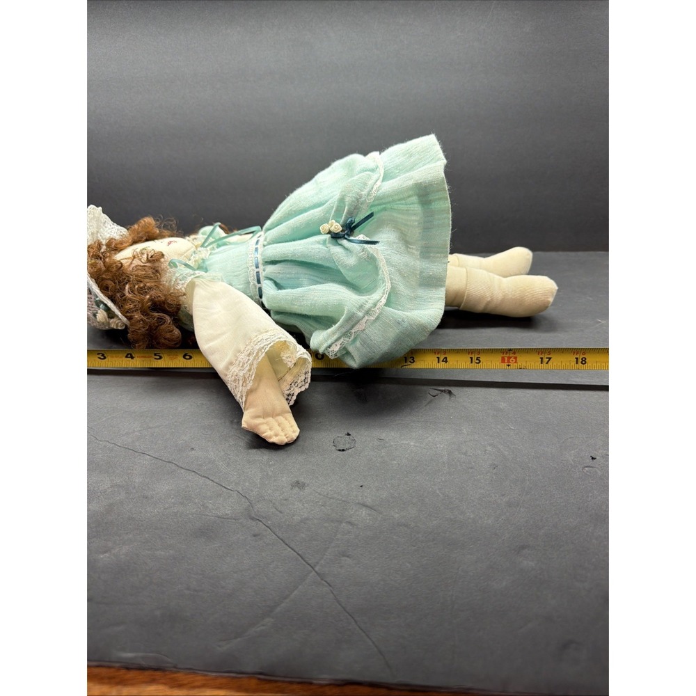 RARE Victorian Alice in Wonderland Needlepoint 18" Doll UNIQUE beauty - Picture 10 of 11